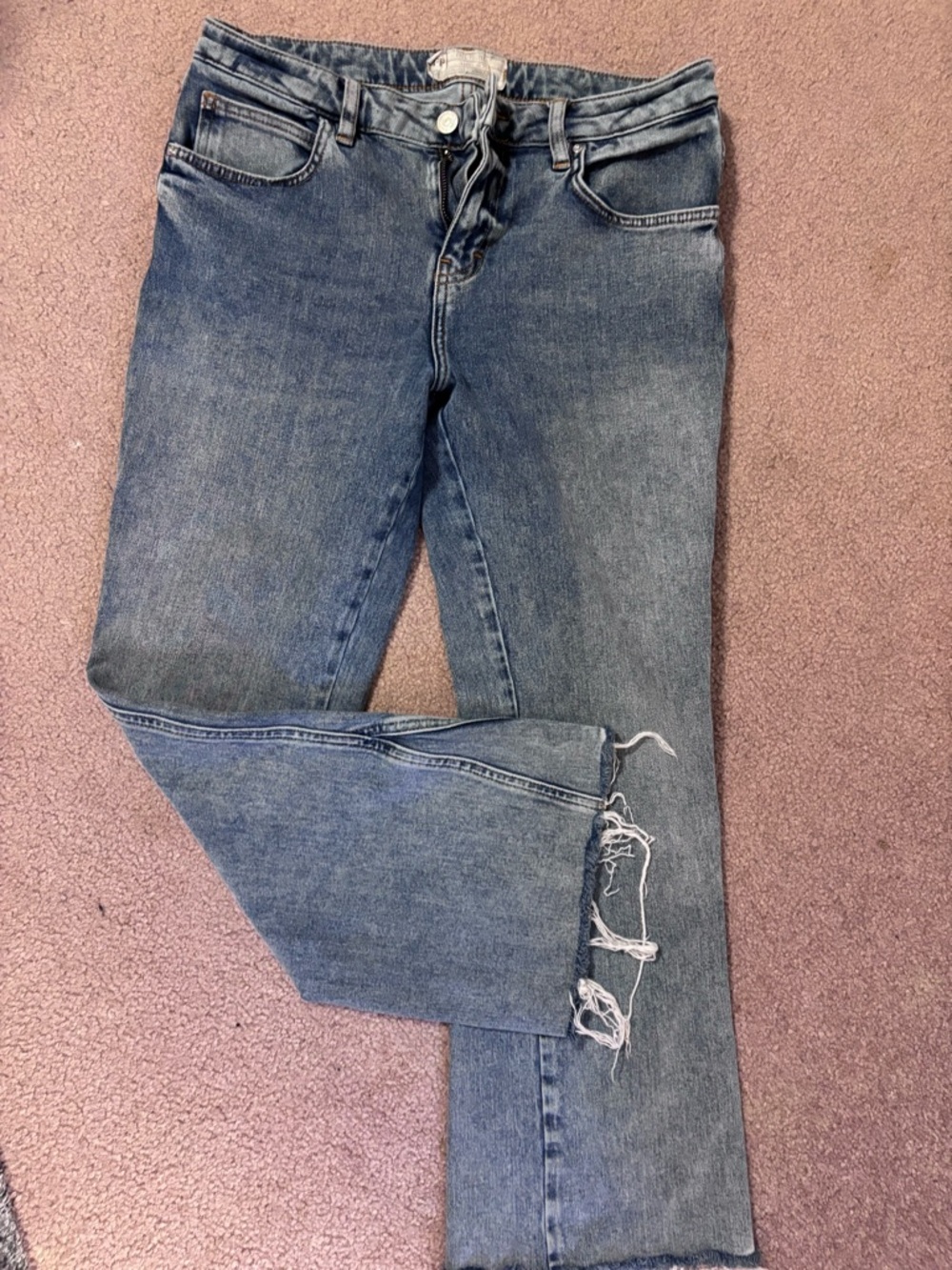 Free People Mid-Blue cropped flare jean
